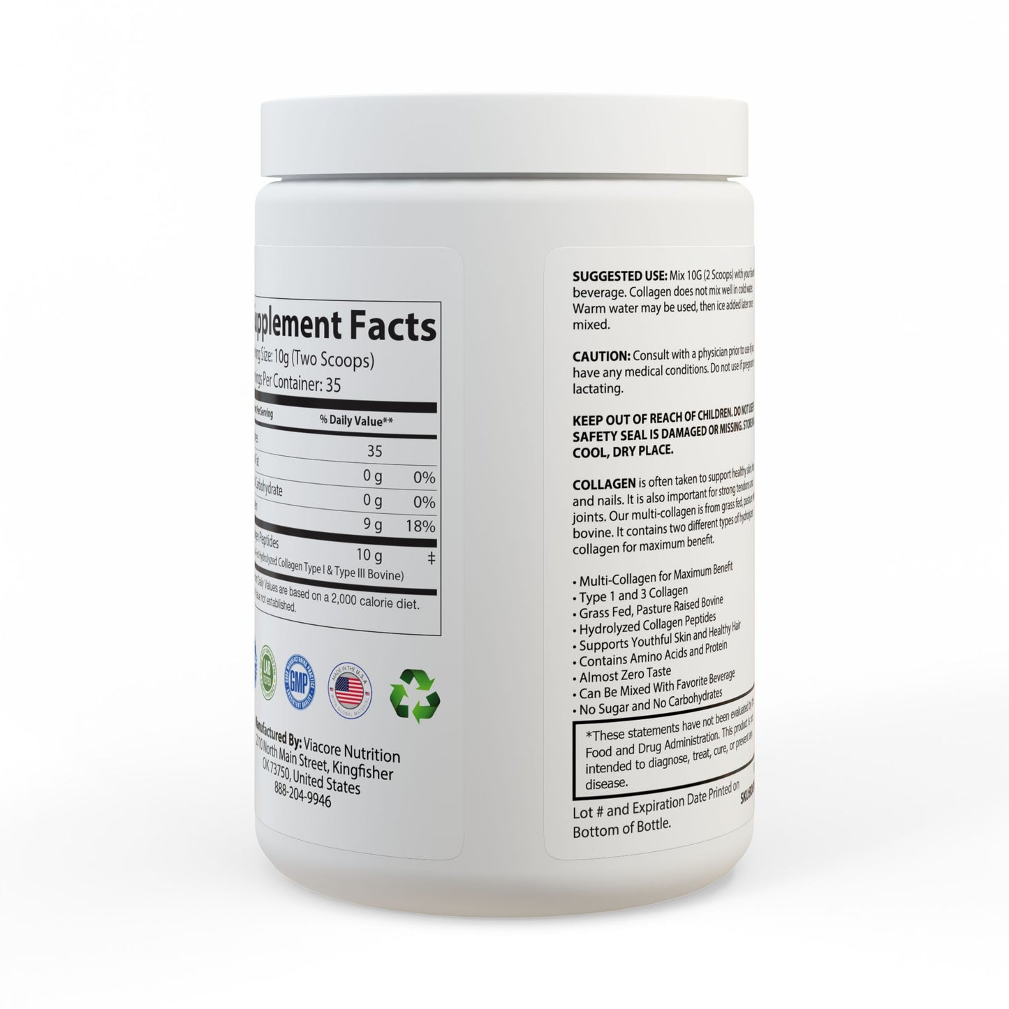 VM Collagen Peptides Type I & III Supplement (350g, 12.3oz)