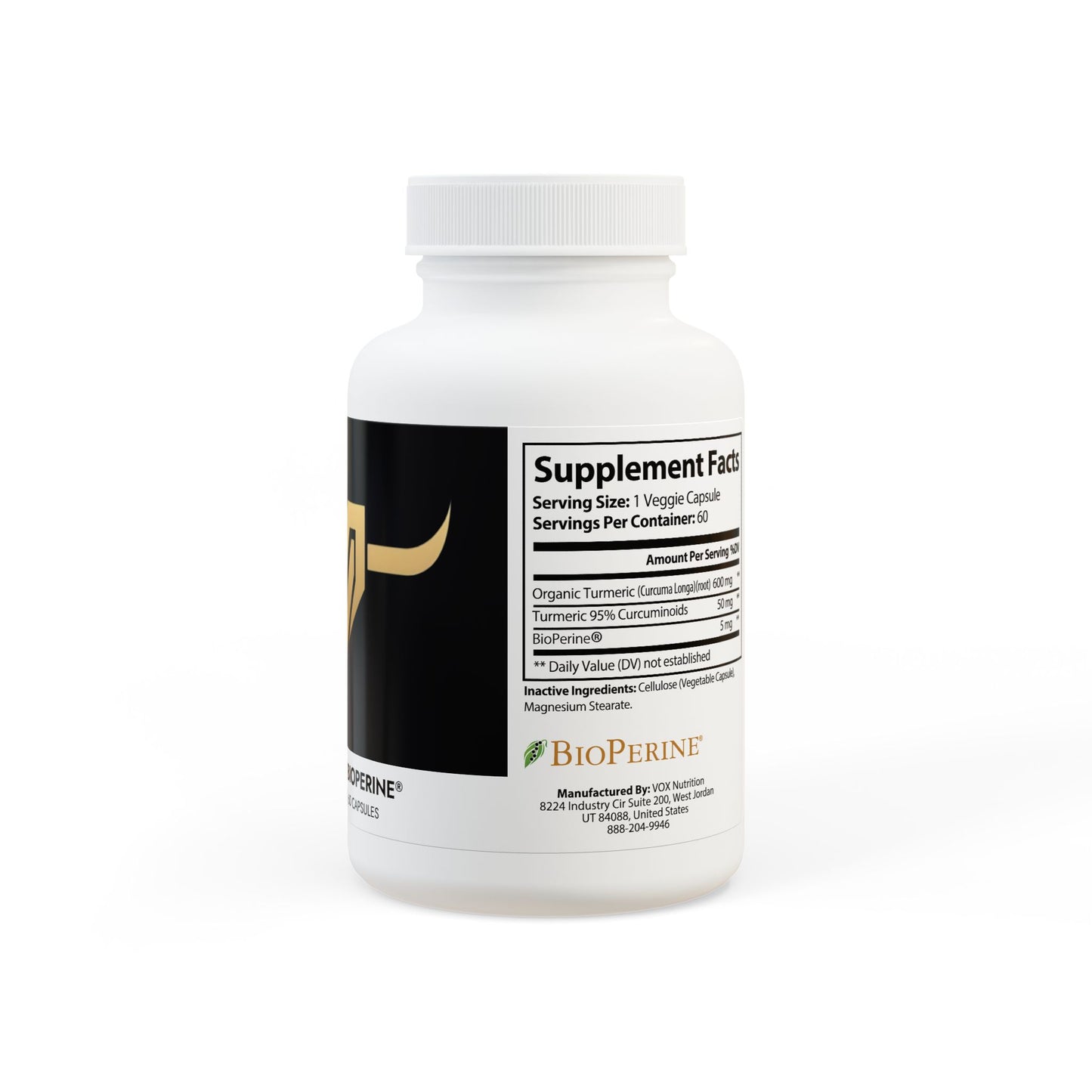 VM Turmeric with BioPerine® (Black Pepper Fruit Extract) Supplement (60 Capsules)